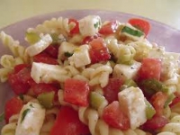 Pâtes aux poivrons et fromage feta